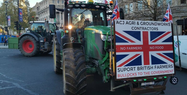 Протестная акция британских фермеров в Вестминстере, 2025 год. Фото: x.com/FarmersWeekly