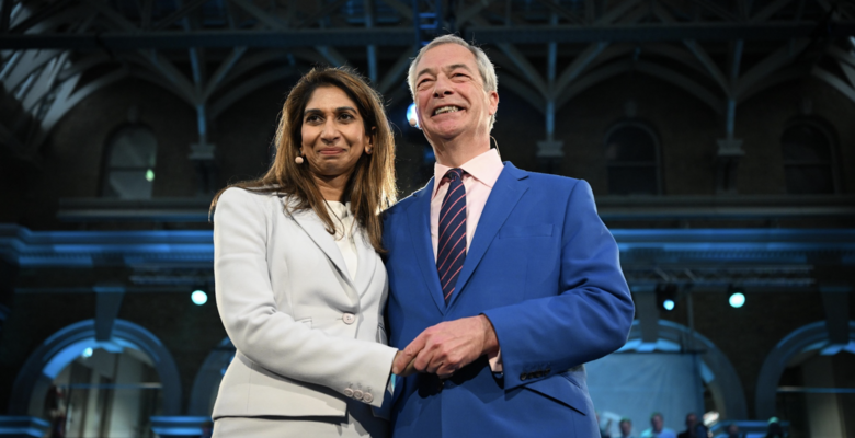 Суэлла Браверман и Найджел Фарадж. Фото: x.com/Nigel_Farage