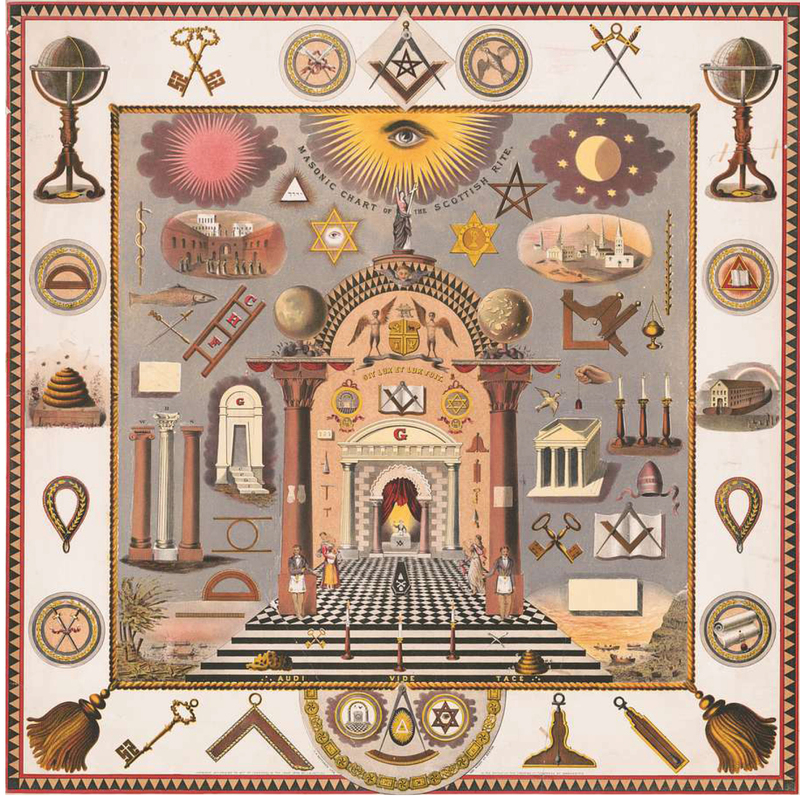 Масонская карта шотландского обряда. Фото: picryl.com
